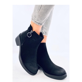 Levere Bottines à talons bas en nubuck noir - Inello