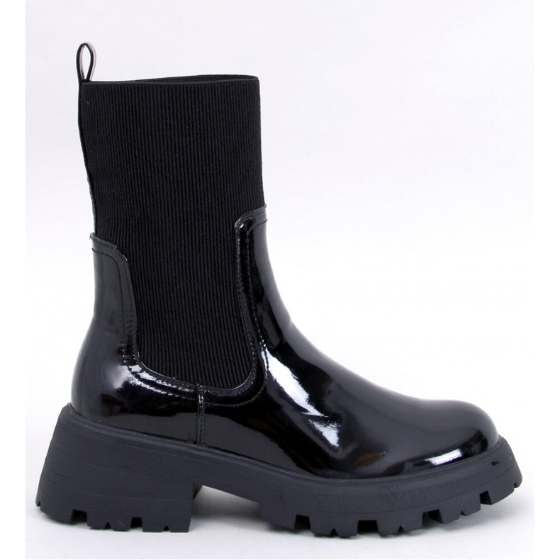 Bottines Chelsea laquées noires Batson - Inello le noir
