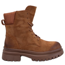 Bottines trappeur avec protecteur Desfor Camel - Inello brun