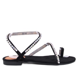 Ayless Tongs noires avec strass - Inello le noir