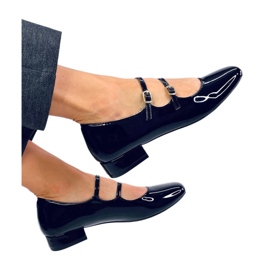 Ballerines talons hauts à bretelles Corigan Noir - Inello le noir