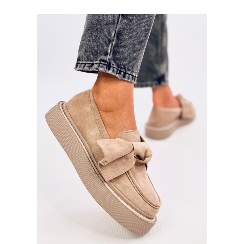 Mocassins Tempelton en daim kaki avec noeud - Inello beige