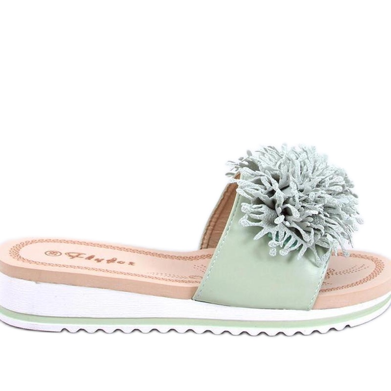 Sandale Mules compensées à fleurs Ragnes Vert Clair - Inello
