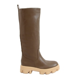 Boots kaki QT21P Army Green à semelle épaisse - Inello vert