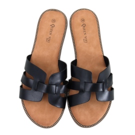 Sandale tongs femme Charnes Noir - Inello le noir