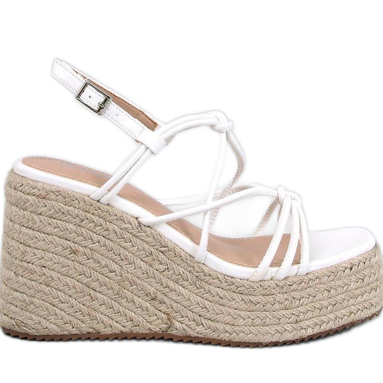 Pascai Sandales espadrilles compensées blanches - Inello