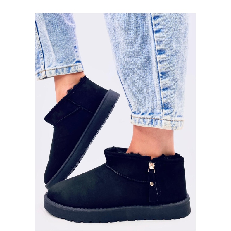 Pantalon court émeus avec fermeture éclair par Frankis Black - Inello le noir