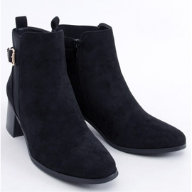 Bottines à talons hauts en daim noir Cyndi - Inello le noir