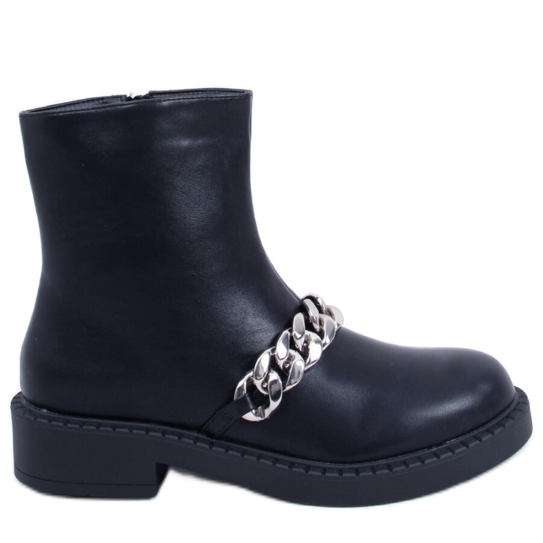 Bottines femme avec chaîne Foster Noir - Inello le noir