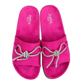 Sandale Tongs en liège avec zircons Dietz Fuchsia - Inello rose