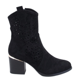 Antares Santiags en daim ajouré noir - Inello