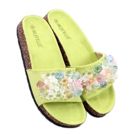 Tongs Sandal Cork avec pierres Maliv Green - Inello vert