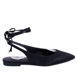 Vonda Ballerines noires à talon ouvert avec strass - Inello le noir