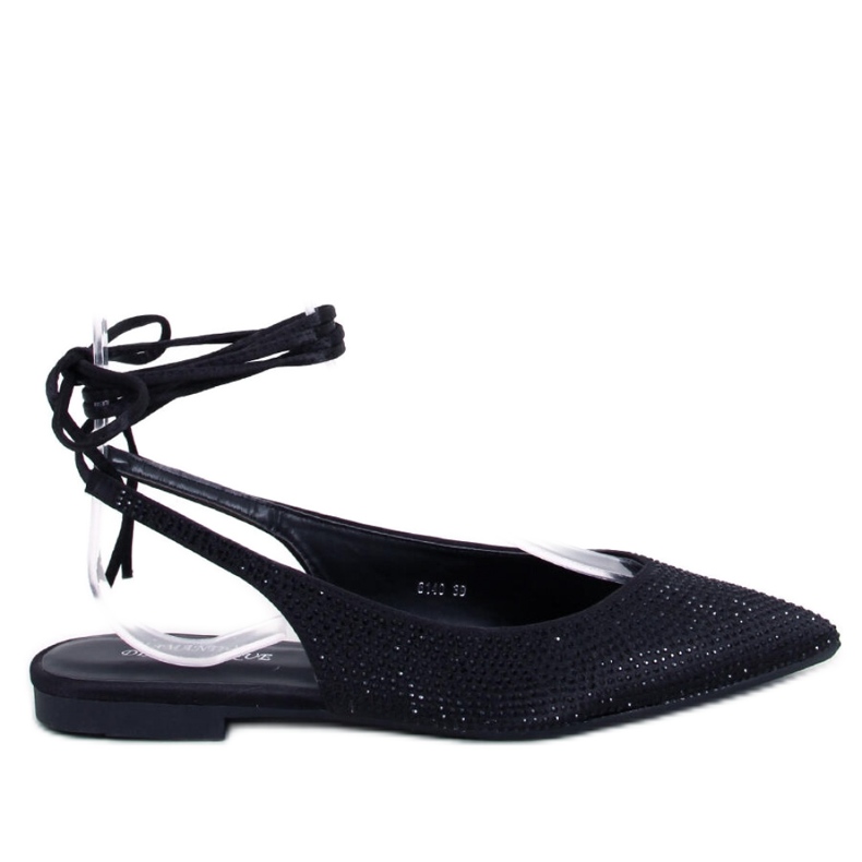 Vonda Ballerines noires à talon ouvert avec strass - Inello le noir