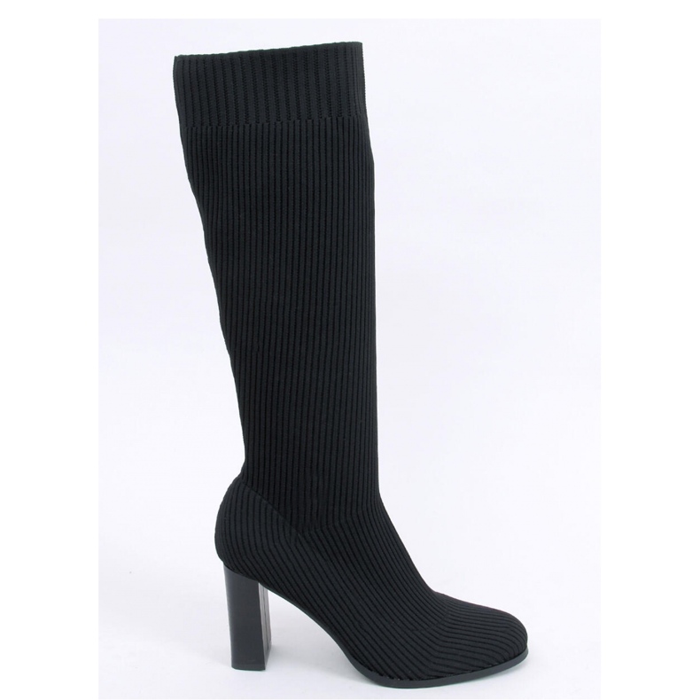 Claudia Bottines chaussettes à talons hauts noires - Inello le noir