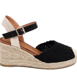 Morelli Sandales compensées espadrilles noires - Inello le noir