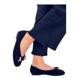 Cranny Ballerines noires avec ours en peluche doré - Inello