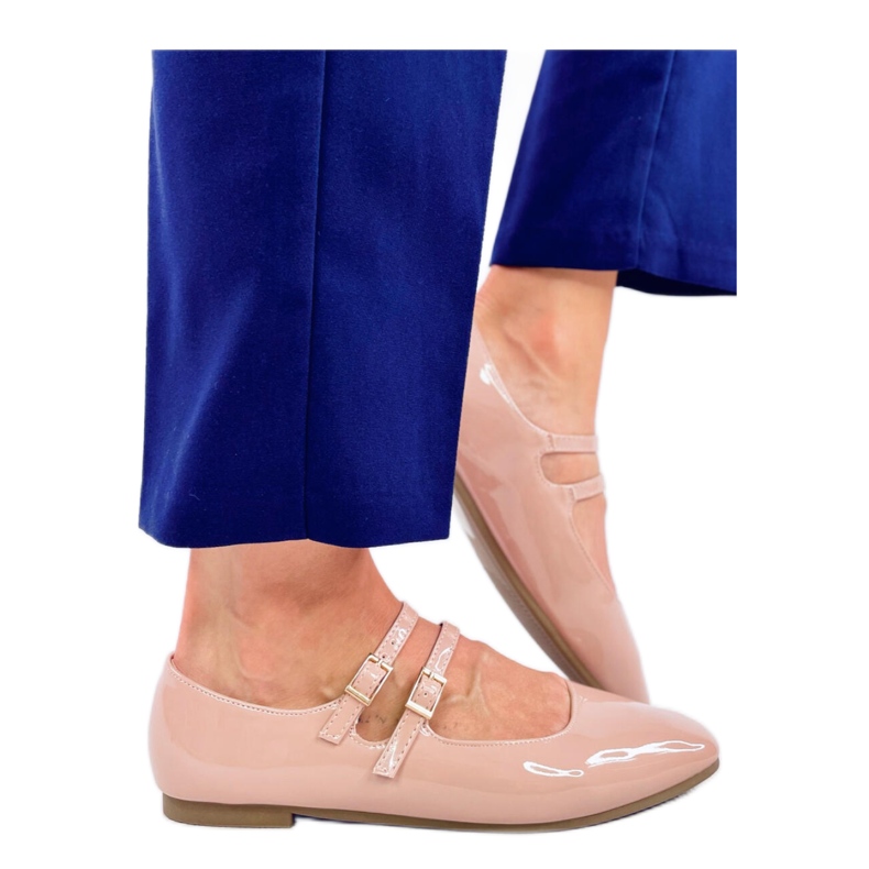 Ballerines vernies Mary Jane Liths Nude - Inello rose