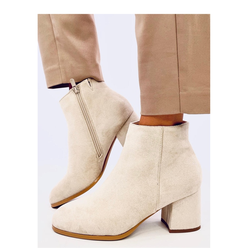 Marple Bottines à talons lisses beiges - Inello