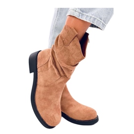 Bottines plates Vashtis en daim camel - Inello brun