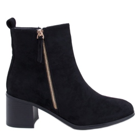 Aguirre Bottines à talons en daim noir - Inello le noir