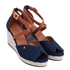 Sandales compensées bout ouvert Berna Marine - Inello Sandales compensées bout ouvert Berna Marine - Inello
