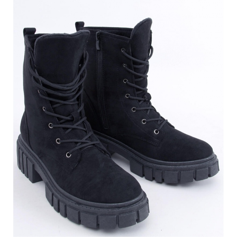 Kelis Bottines à lacets noires - Inello le noir