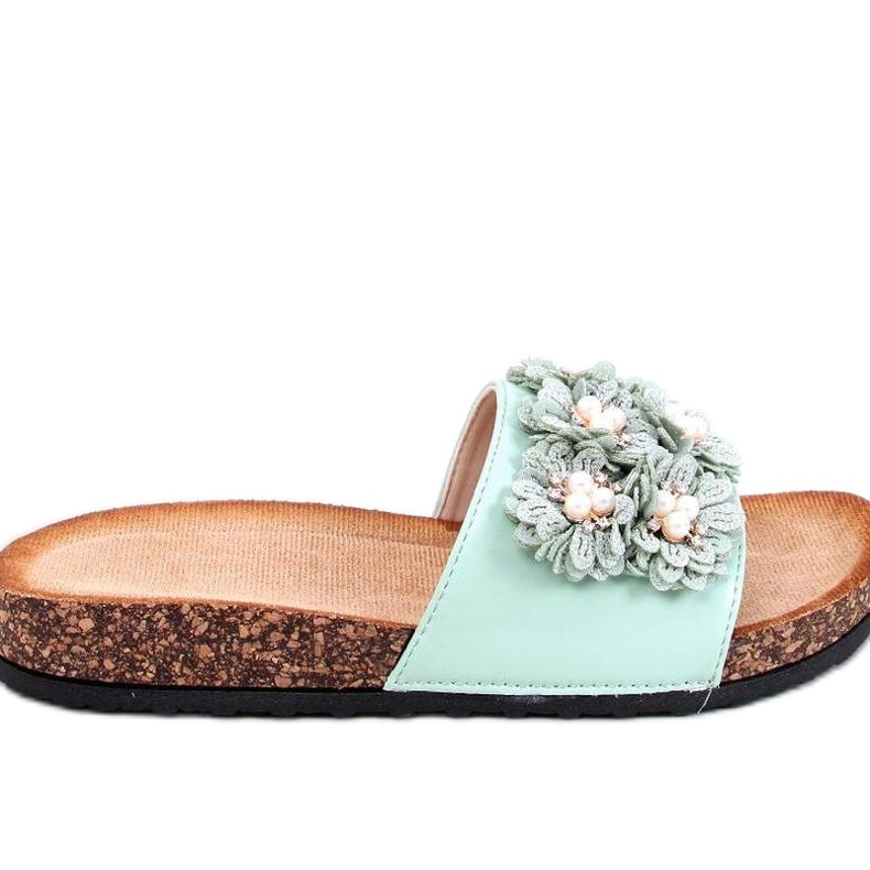 Sandale Tongs en liège à fleurs Emiles Vert - Inello