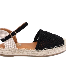 Premat Sandales espadrilles ajourées noires - Inello