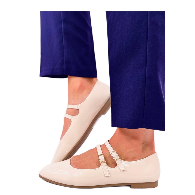Ballerines Vernies Mary Jane Liths Beige - Inello