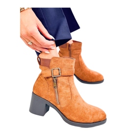 Bottines classiques à talons Irving Camel - Inello brun