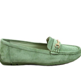 Mocassins femme en daim Sourd L.GREEN - Inello vert