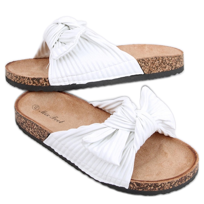 Sandale tongs en liège blanc mousse - Inello blanche