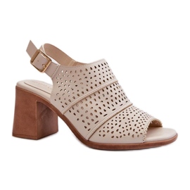 Step in style Sandales Modèle Sergio Leone SK565 Beige Clair - Entrez avec style