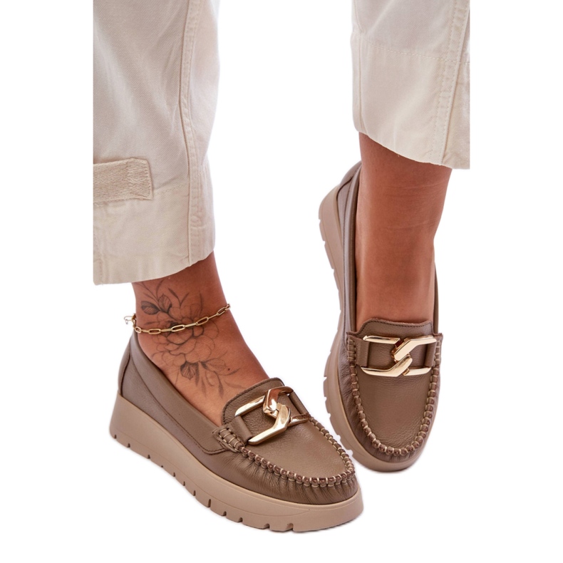 Step in style Mocassins Modèle Desmond 10141 Cuir Beige Foncé - Entrez avec style