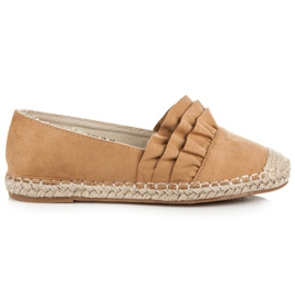 Vices Espadrilles printanières à volant brun
