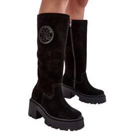 Step in style Bottes Modèle Lewski 3367 Black Suede - Entrez avec style le noir