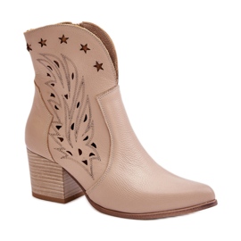 Step in style Bottes Modèle Lewski 3613 Cuir Beige - Entrez avec style