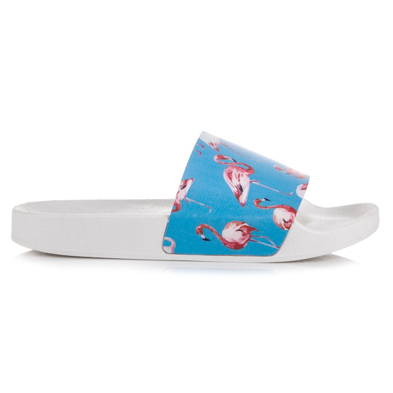 Vices Chaussons flamant rose bleu