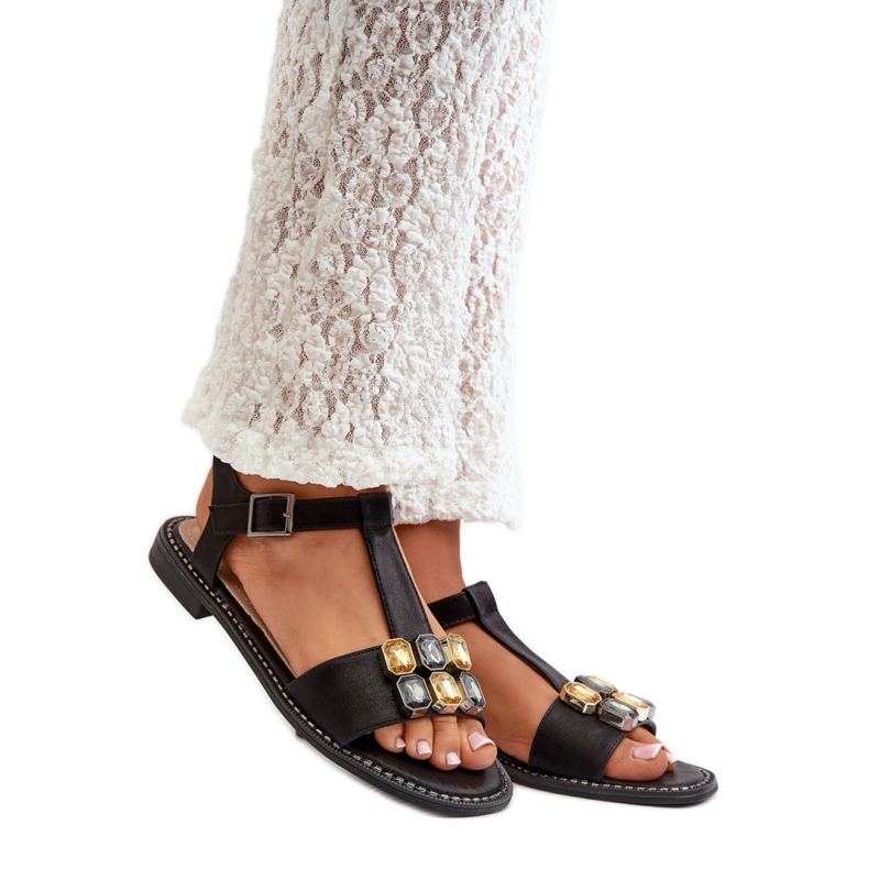 Sandales pour femmes avec décoration S.Barski Noir le noir Sandales pour femmes avec décoration S.Barski Noir le noir