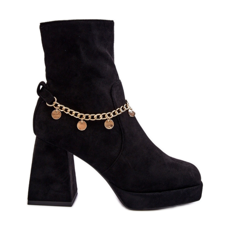 Bottes pour femmes avec une chaîne Noir le noir