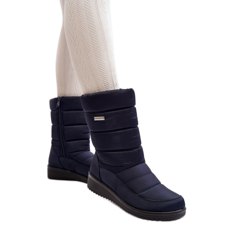 Bottes de neige isolées pour femmes marine bleu
