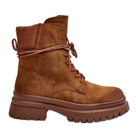 Bottines femme marron à semelle épaisse brun Bottines femme marron à semelle épaisse brun