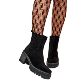 Bottines noires à talons pour femme le noir