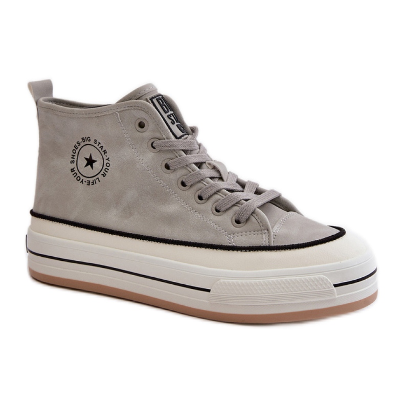 Baskets isolées pour femmes sur la plateforme Big Star gris