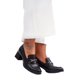 Escarpins femme noirs à talons hauts avec décoration