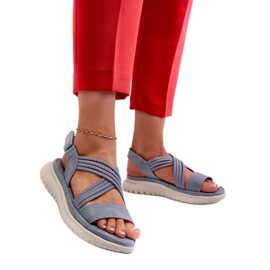 Sandales velcro femme bleues