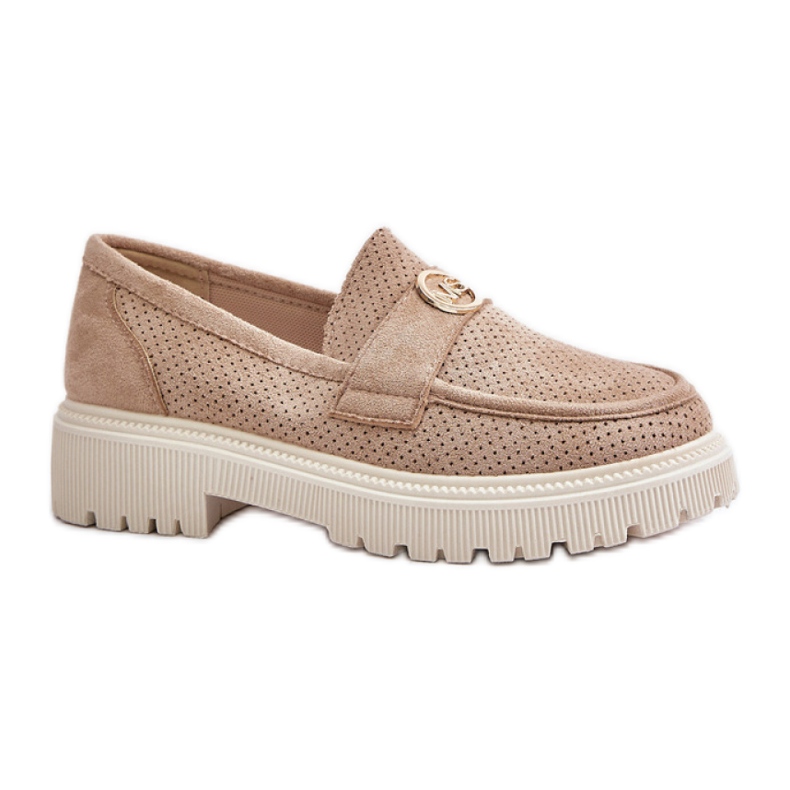 Mocassins plateforme femme kaki beige Mocassins plateforme femme kaki beige
