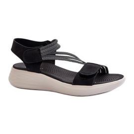 Sandales velcro femme Noir