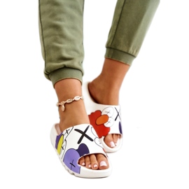 Tongs pour femmes avec imprimé Blanc blanche